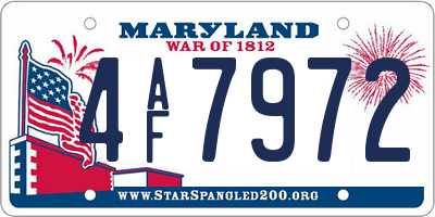 MD license plate 4AF7972