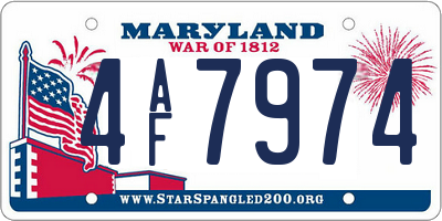 MD license plate 4AF7974