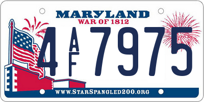 MD license plate 4AF7975