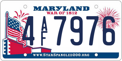 MD license plate 4AF7976