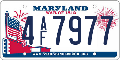 MD license plate 4AF7977