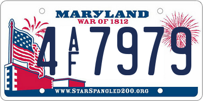 MD license plate 4AF7979