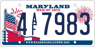 MD license plate 4AF7983