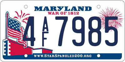 MD license plate 4AF7985