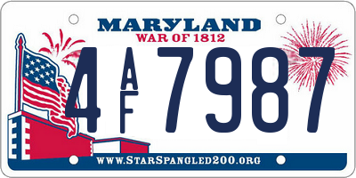 MD license plate 4AF7987