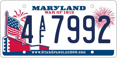MD license plate 4AF7992
