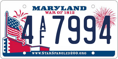 MD license plate 4AF7994