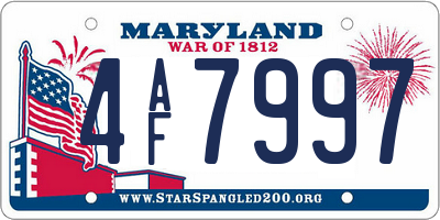 MD license plate 4AF7997