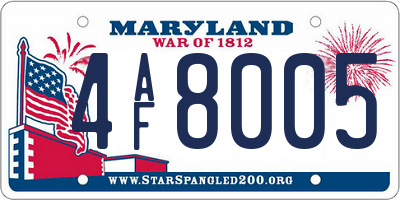 MD license plate 4AF8005
