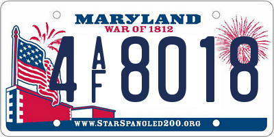 MD license plate 4AF8018
