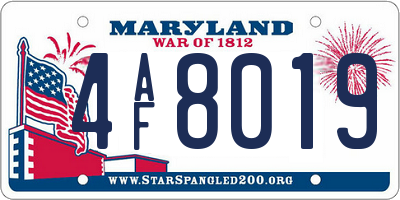 MD license plate 4AF8019