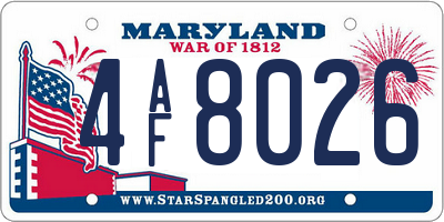 MD license plate 4AF8026