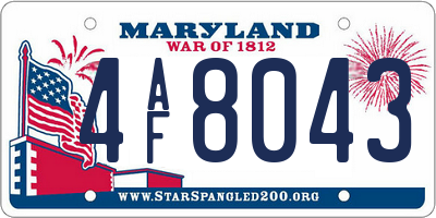 MD license plate 4AF8043