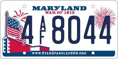 MD license plate 4AF8044