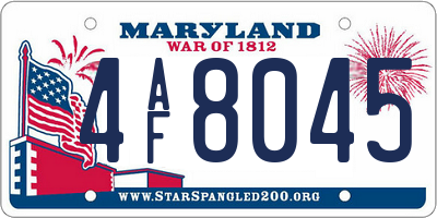 MD license plate 4AF8045