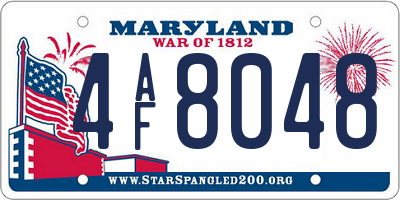MD license plate 4AF8048