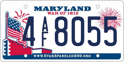 MD license plate 4AF8055