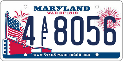 MD license plate 4AF8056