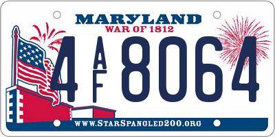 MD license plate 4AF8064