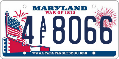 MD license plate 4AF8066