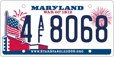 MD license plate 4AF8068