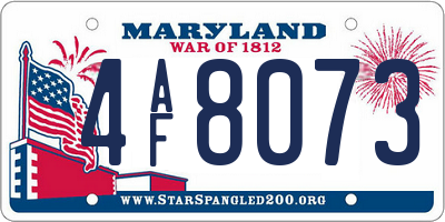 MD license plate 4AF8073