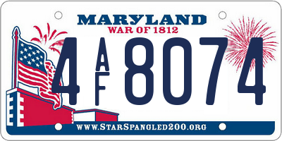 MD license plate 4AF8074