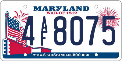 MD license plate 4AF8075