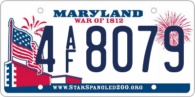 MD license plate 4AF8079