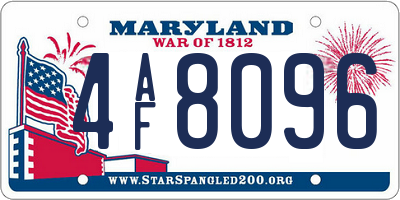 MD license plate 4AF8096