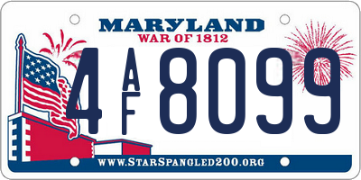 MD license plate 4AF8099