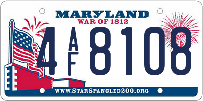 MD license plate 4AF8108