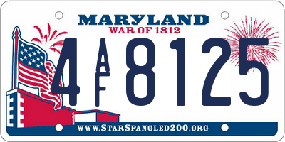 MD license plate 4AF8125