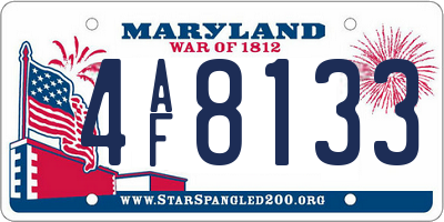 MD license plate 4AF8133