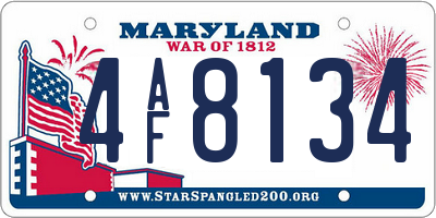 MD license plate 4AF8134