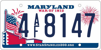 MD license plate 4AF8147