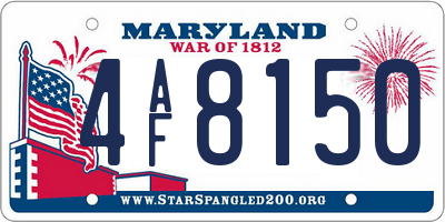 MD license plate 4AF8150
