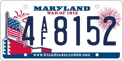 MD license plate 4AF8152