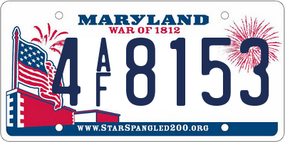 MD license plate 4AF8153