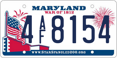 MD license plate 4AF8154