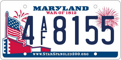 MD license plate 4AF8155