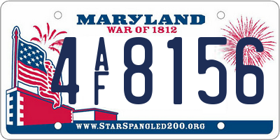 MD license plate 4AF8156