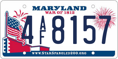 MD license plate 4AF8157