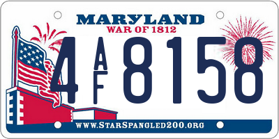 MD license plate 4AF8158