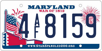 MD license plate 4AF8159