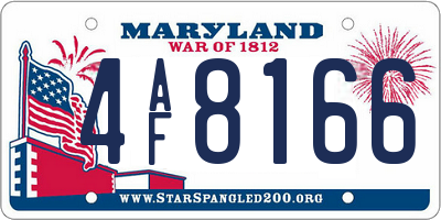 MD license plate 4AF8166