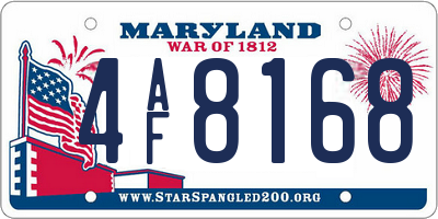MD license plate 4AF8168
