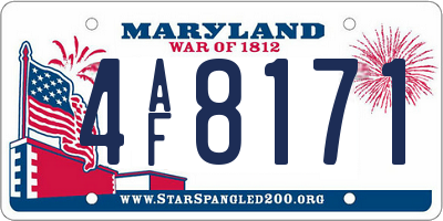 MD license plate 4AF8171