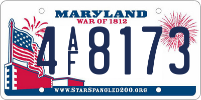 MD license plate 4AF8173