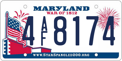 MD license plate 4AF8174